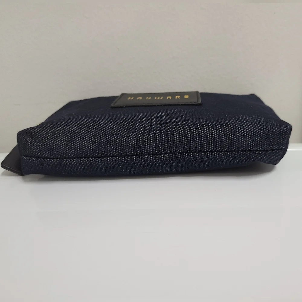 Douglas Hayward London Signature Dark Wash Denim Makeup Accessory Bag
